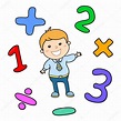 Cartoon style math learning game illustration. Mathematical arithmetic ...