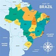mapa de Brasil con rodeando fronteras 19642438 Vector en Vecteezy