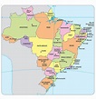 Geography Blog: Map of the 26 Brazilian states and the Federal District ...