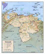 Detailed political and administrative map of Venezuela with relief ...