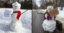 20 Funny Snowmen That Make Winter Seem Fun - Bouncy Mustard