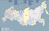 Mapa de Rusia con nombres, político y físico