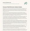 Consumer Retail Electronics Industry Analysis - PHDessay.com