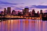 Night Time Skyline across the water in Montreal, Quebec, Canada image ...