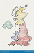 Mapa Dibujado Mano De Reino Unido Ilustración del Vector - Ilustración ...