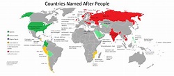 Sovereign States Named after People : r/MapPorn
