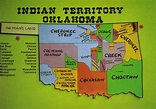 Oklahoma Indian Territory Map Postcard | Indian territory, Indian ...