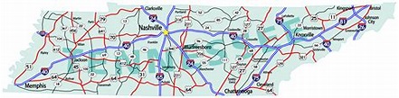 Map Of Tennessee State With Highways Vidiani Com Maps Of All Countries ...