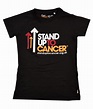 Stand Up To Cancer Women's Full Logo Black T-Shirt | Cancer Research UK ...