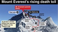 Mt Everest: Map reveals tragic death toll of world’s largest mountain ...