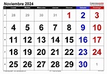 Calendario noviembre 2024 en Word, Excel y PDF - Calendarpedia