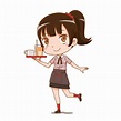 Cartoon character of waitress holding a serving tray. 4903270 Vector ...