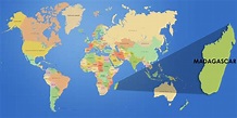 Madagascar On The World Map - Cities And Towns Map