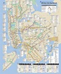 NYC subway map with streets - MTA subway street map (New York - USA)
