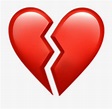 Broken Heart Clipart Picsart - Transparent Broken Heart Emoji , Free ...