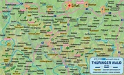 Map of Thuringian Forest (Region in Germany Thuringia) | Welt-Atlas.de