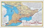 Official Road Map of Ontario, 1950, Map on Heavy Cotton Canvas, 22x27 ...