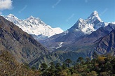 Vistas a la montaña nuptse everest lhotse y ama dablan | Foto Premium