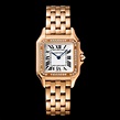Medium size Panthère de Cartier watch in rose gold with diamonds ...