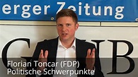 Florian Toncar (FDP): Politische Schwerpunkte - YouTube