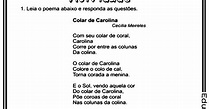 Poema Colar De Carolina - EDUCA