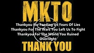 MKTO - Thankyou Lyric Video HD Audio - YouTube