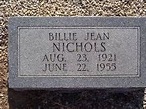 Billie Jean Higgins Nichols (1921-1955) - Mémorial Find a Grave
