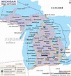 El Mapa del Estado de Michigan - Estados Unidos de America | Hărți ...