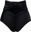 ZOHAMUNG Women's High Waisted Bikini Bottoms Brazilian Cheeky, Black ...