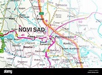 Novi Sad map city map road map Stock Photo - Alamy
