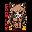 Vector graphic Illustration of cat fighter vintage retro martial art ...