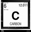 Símbolo de carbono. Elemento número 6 de la Tabla periódica de los ...