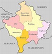 Kosovo Karte mit Regionen & Landkarten mit Provinzen