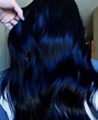 Dark blue Blue Black Hair Color, Dark Blue Hair, Purple Hair, Ombre ...
