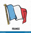 Vintage Que Grava a Bandeira Francesa Do Estilo Ilustração do Vetor ...