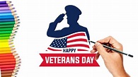 How to draw Veterans Day USA | Poster drawing on Veterans Day Parade ...