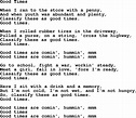 Willie Nelson song: Good Times, lyrics