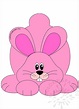 Cute Pink Rabbit clip art image – Coloring Page