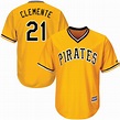 Majestic Roberto Clemente Pittsburgh Pirates Gold Alternate Cool Base ...