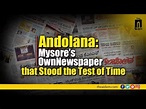 Andolana: Mysore’s Own Newspaper that Stood the Test of Time | The ...