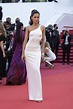 Izabel Goulart Shines in White Etro Gown and Metallic Sandals at the 2021 Cannes Film Festival