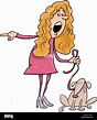 Ilustración de dibujos animados de indignados mujer con perro Imagen ...