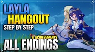 Layla Hangout Event All Endings + Achievements + Furniture -【Genshin ...