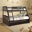 Solid Wood Twin Over Full Bunk Bed with 2 Storage Drawers, Bed Frame ...