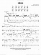 Neon sheet music for guitar solo (chords) (PDF)