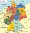 Map of Germany regions: political and state map of Germany