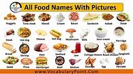 All Food Names With Pictures In English, Cute Names of Food ...