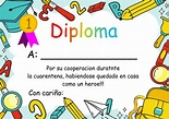 Diplomas Infantiles para premiar la cuarentena | Modelos de diplomas ...