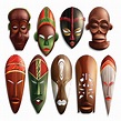 conjunto de máscaras africanas realistas 1991963 Vector en Vecteezy