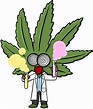 científico de personaje de marihuana de cannabis de dibujos animados ...
